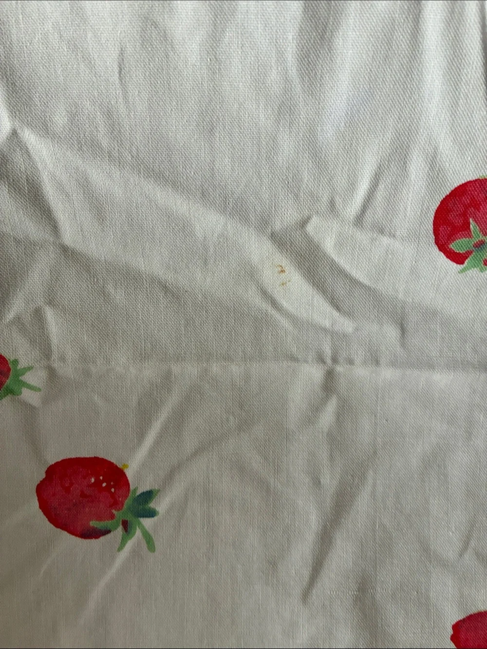 Vintage mid-century cotton tablecloth with Strawberries